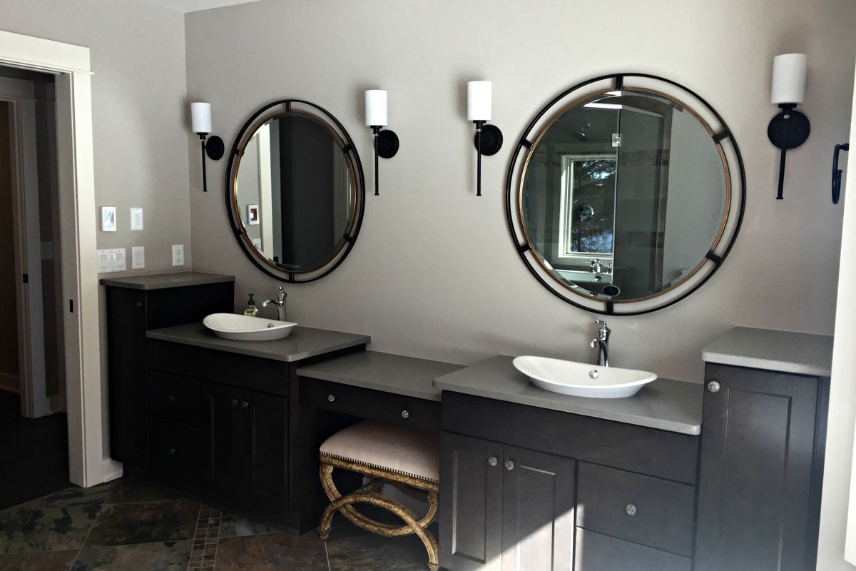 Bathroom vanity after remodel