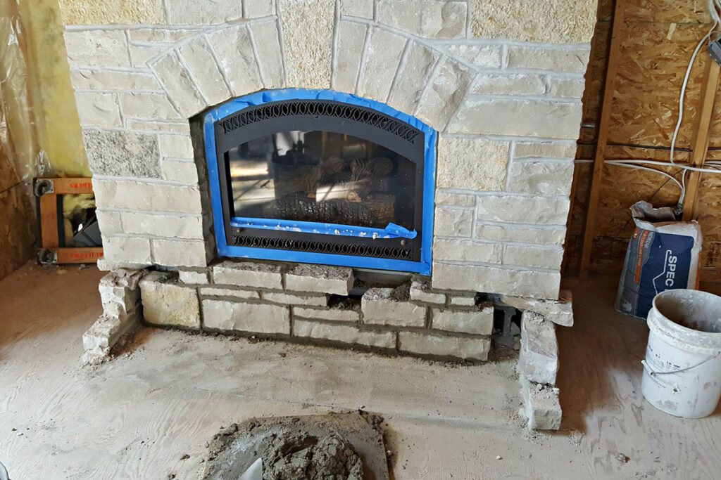 fireplace under construction