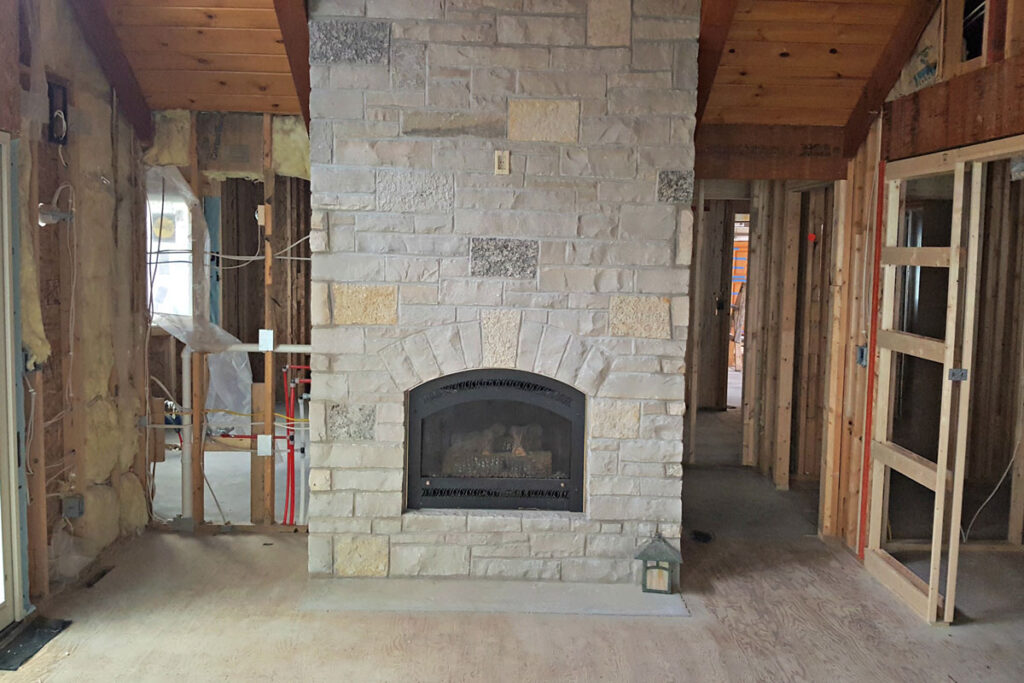 fireplace under construction