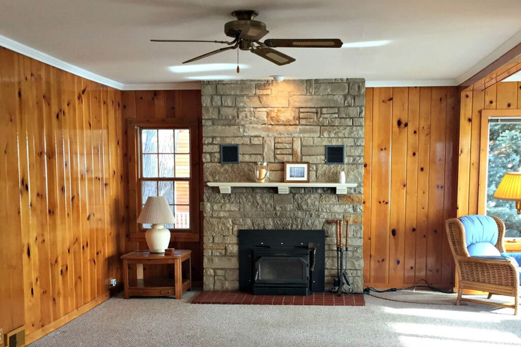 fireplace before remodel