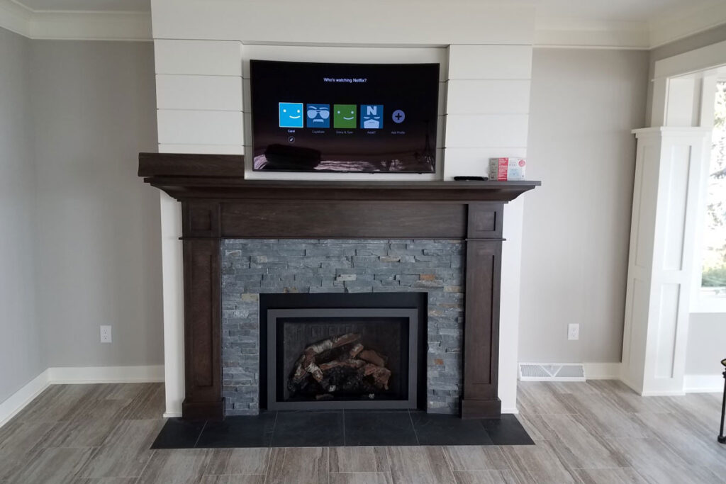 Fireplace after remodel