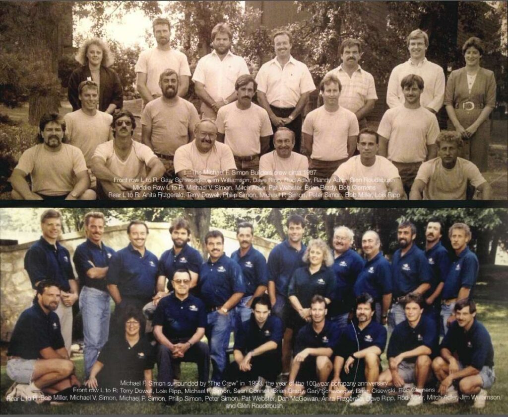 Michael F. Simon remodeling crew in 1987 and 1993
