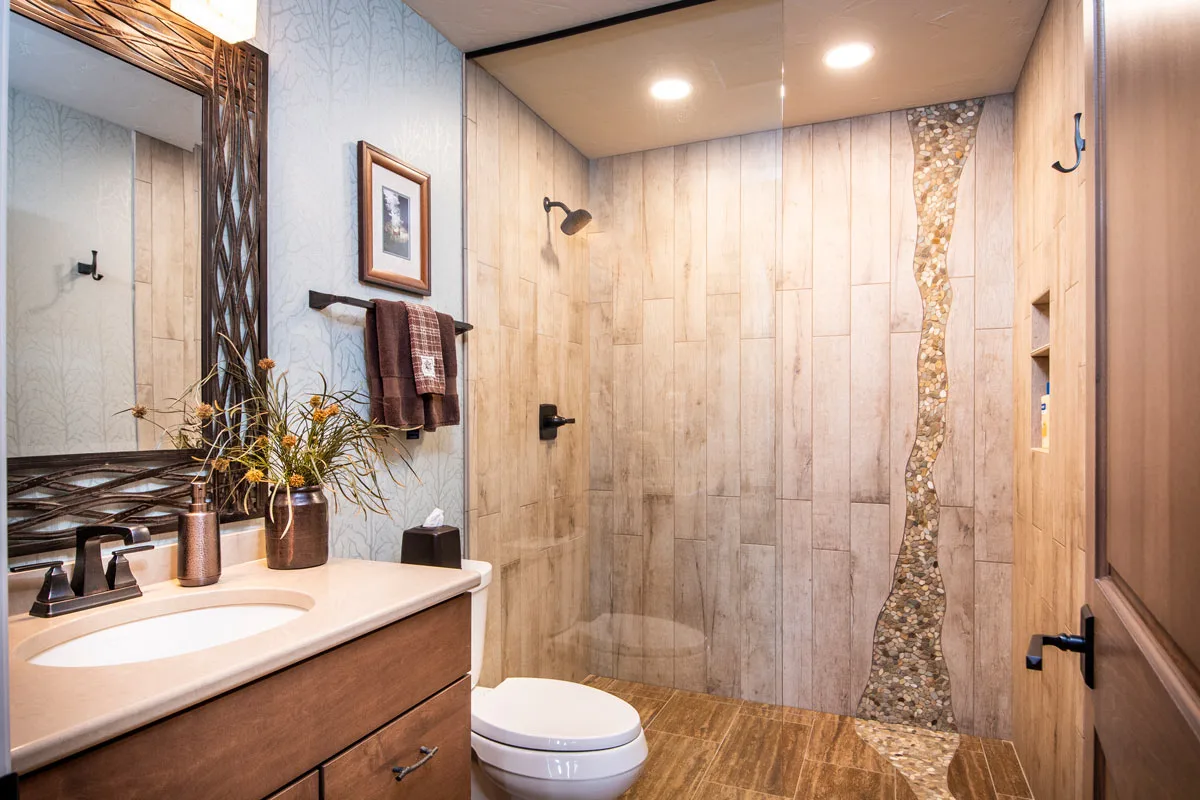 New bathroom with tiled shower