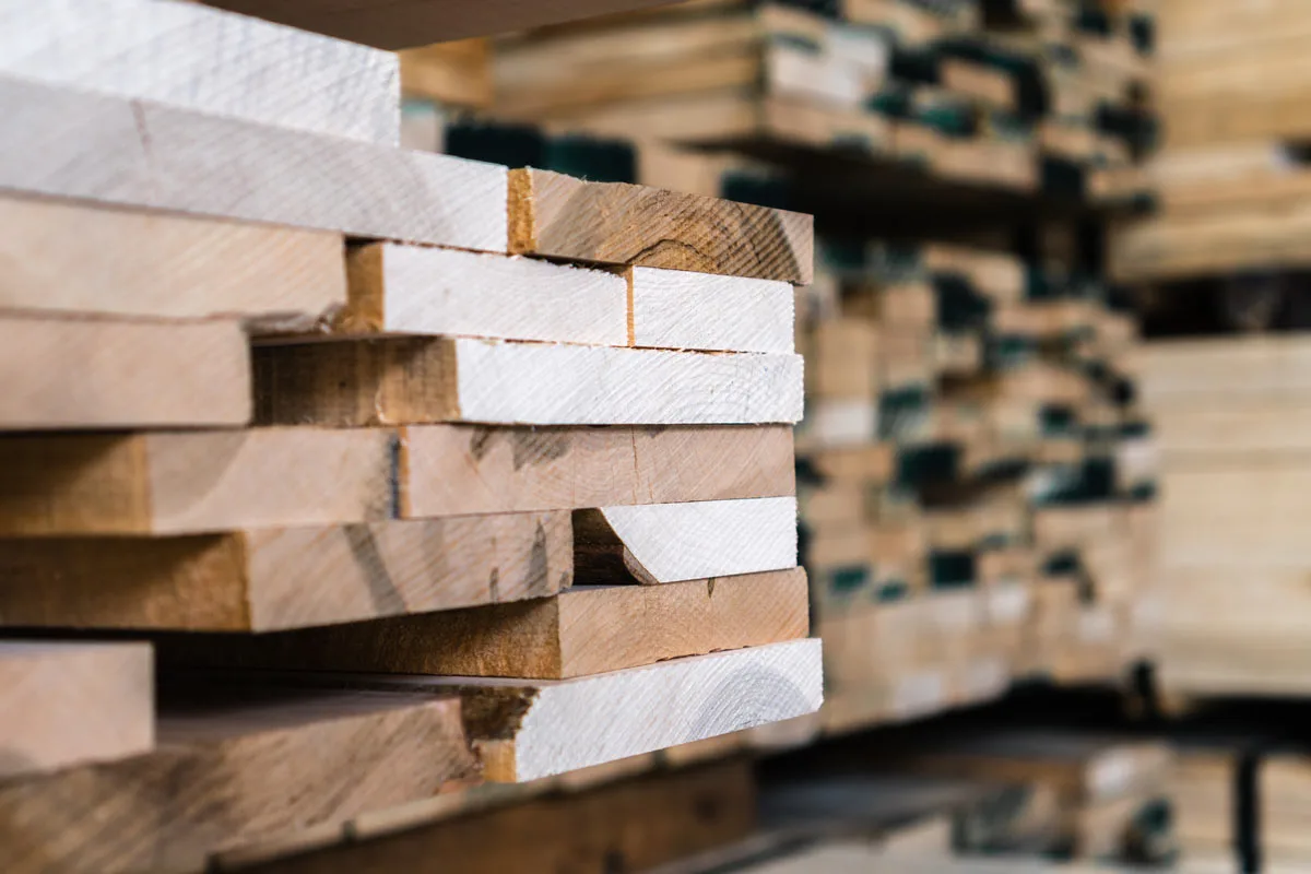Lot of wood for building