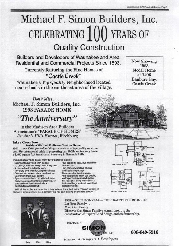 Simon Builders 100 year anniversary newspaper clipping
