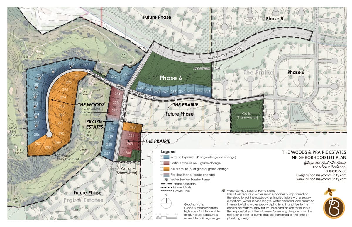 Developer map of The Woods lots and surrounding land