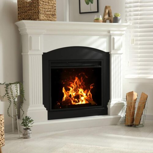 wood fireplace surround